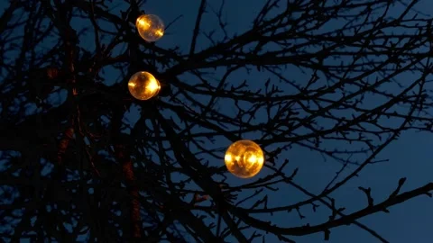 Garland of warm light bulbs Vídeos de archivo 152846425