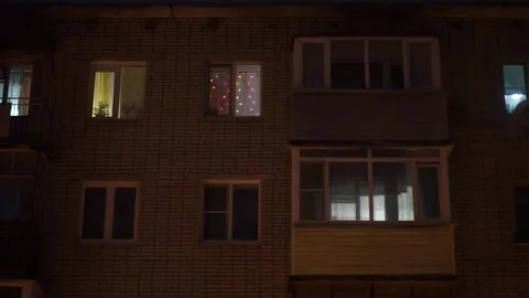 Garland in the window Stock Footage 163566846