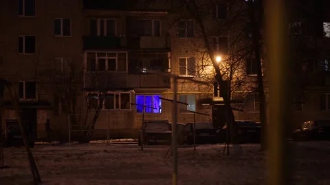 Garland in the window Stock Footage 163567819