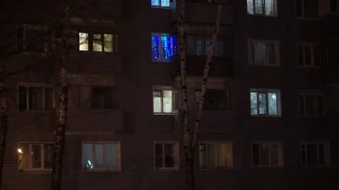 Garland in the window Stock Footage 163567863