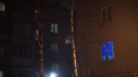 Garland in the window Stock Footage 163567866