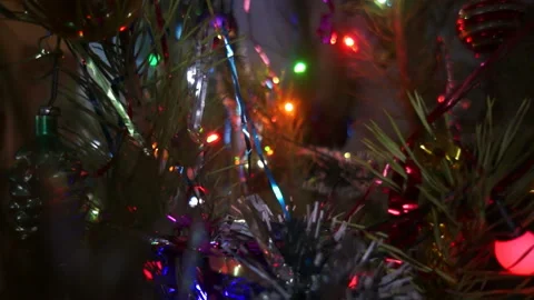 Garlands on the Christmas tree Stock Footage 145149201