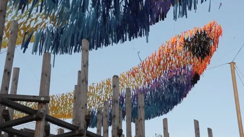 Garlands, decorations, Swaying in the wind Stock Footage 77097465