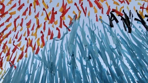 Garlands, decorations, Swaying in the wind Stock Footage 77098080