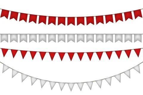 Garlands with flags for carnival. Illustrazione stock