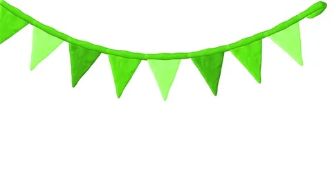 Garlands with flags. St. Patrick's day. Alpha matte. 4K Stock Footage 72620414