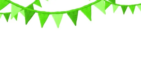 Garlands with flags. St. Patrick's day. Alpha matte. 4K Vídeo Stock 72687392