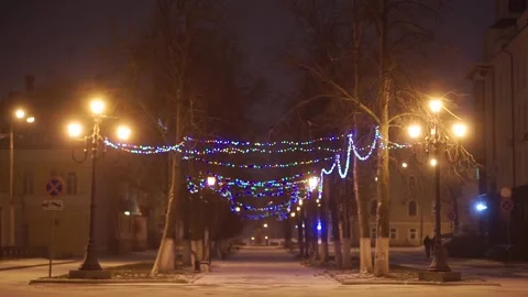 Garlands on the street Stock Footage 163567761