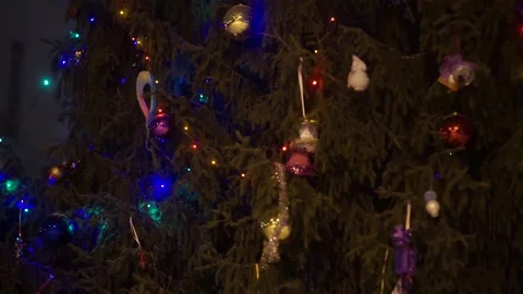 Garlands on the street Stock Footage 163567861