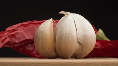 Garlic and chili Stock Footage 153551995