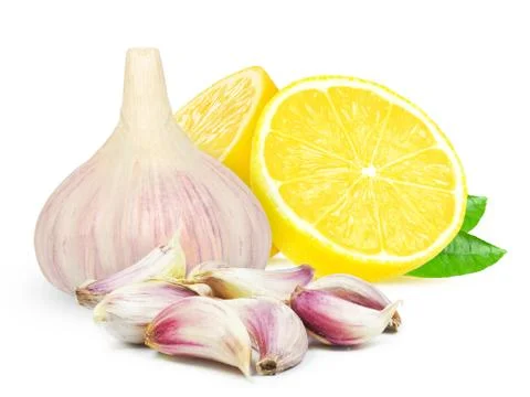 Garlic and lemon Stock Photos