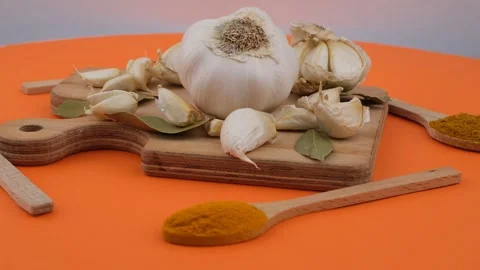 Garlic and spice Stock Footage 246125088