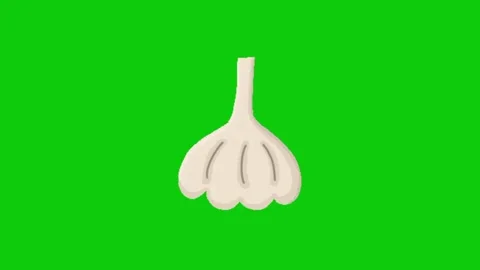 Garlic animation on chroma key background 库存影片 332338424