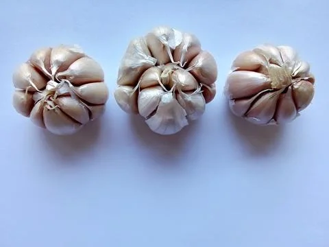 Garlic arranged Stockfoto's