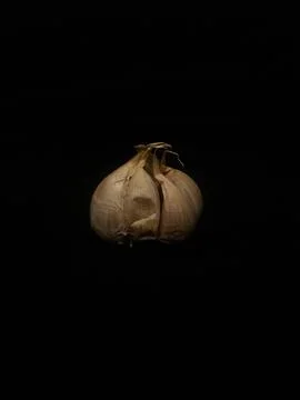 Garlic on black background Stock Photos