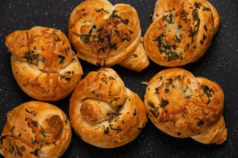 Garlic Bread Buns Stock Photos