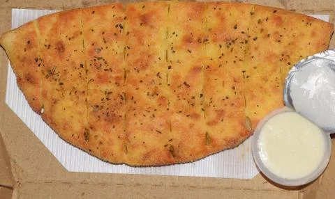 Garlic Bread with cheese dip Stock Photos