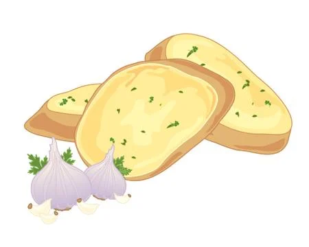 Garlic bread Stock Illustration