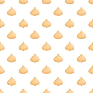 Garlic bulb pattern creating a cooking background Stock Illustration