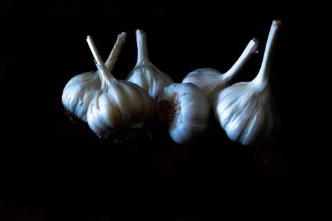 Garlic bulbs close up Stockfoto's