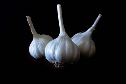 Garlic bulbs close up Stockfoto's