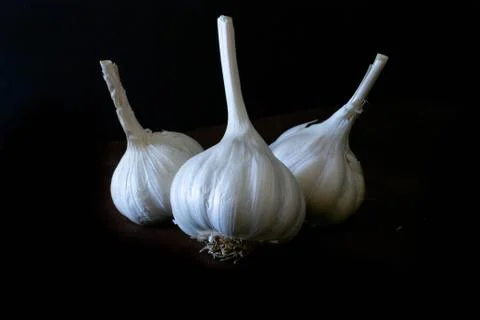 Garlic bulbs close up Stockfoto's