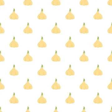 Garlic bulbs creating a vibrant seamless pattern Stock Illustration
