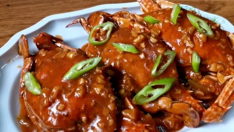 Garlic Buttered Crabs Stock Footage 149406262