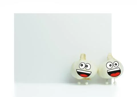 Garlic cartoon character Stock Illustration