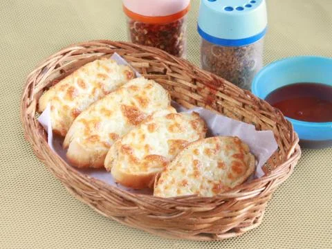 Garlic cheese bread Stock Photos