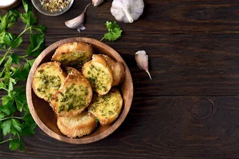 Garlic cheese toasts Stock Photos