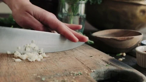 Garlic Chopping Stock Footage 78648612