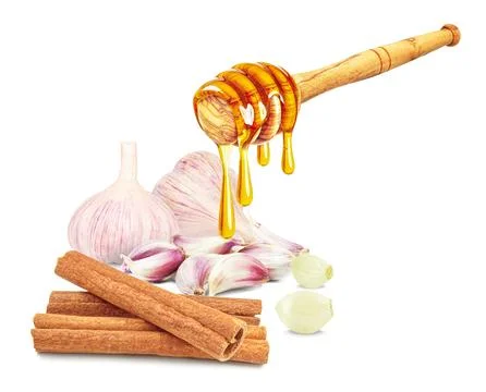 Garlic with cinnamon Stock Photos