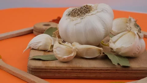 Garlic close up Stock Footage 246129293