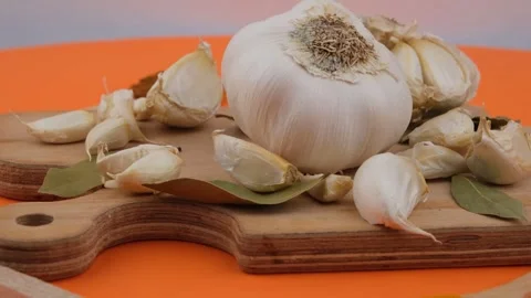 Garlic close up Stock Footage 246129366