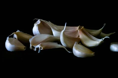 Garlic cloves close up Stockfoto's