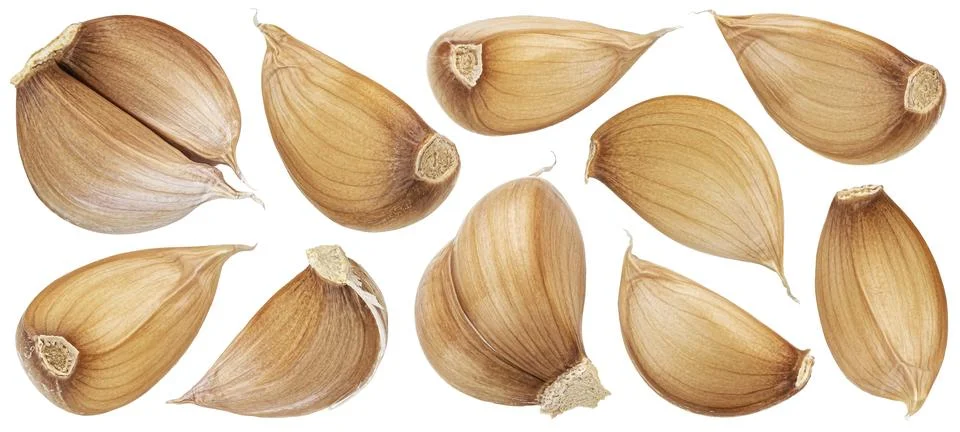 Garlic cloves isolated on white background Stock Photos