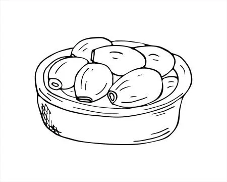 Garlic cloves in plate Stock Illustration