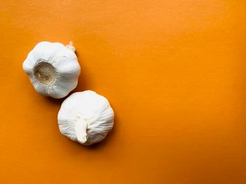 Garlic with copy space Stock Photos