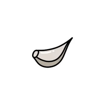 Garlic doodle icon, vector color line illustration Stock Illustration