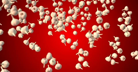 Garlic falling slow motion Stock Footage 99266275