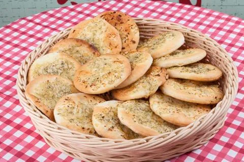 Garlic flatbread Stock Photos