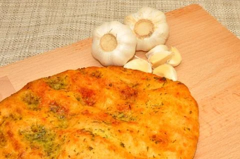 Garlic Flatbread Stock Photos