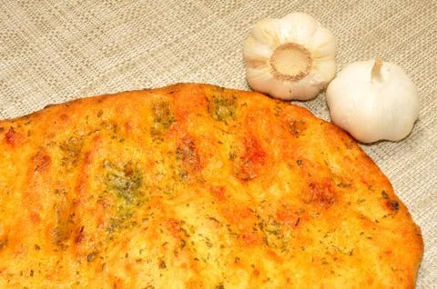Garlic Flatbread Stock Photos