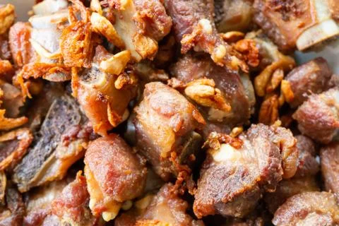 Garlic Fried Pork Stock Photos