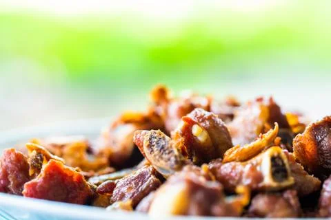 Garlic Fried Pork Stock Photos