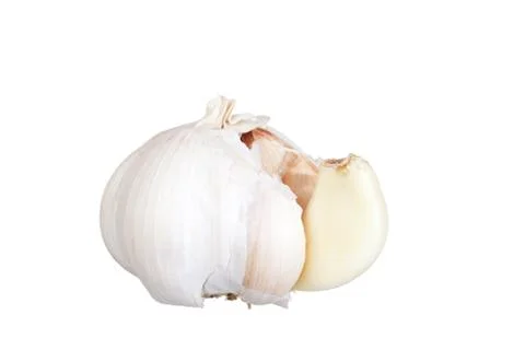 Garlic head on a white background, it is isolated Fotos Stock