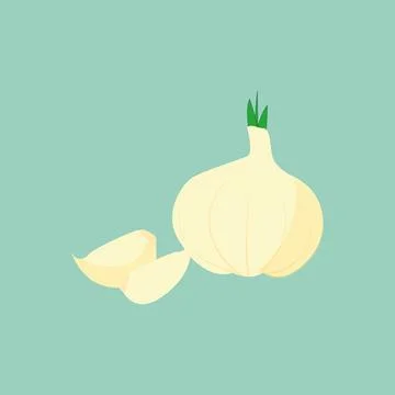 Garlic icon in flat style. Garlic vector illustration Stock Illustration