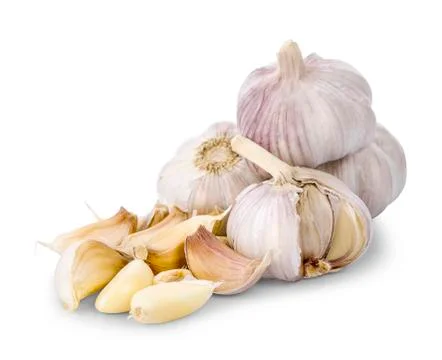 Garlic isolate on white background Stock Photos