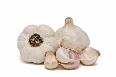 Garlic isolated on a white background. Stock Photos